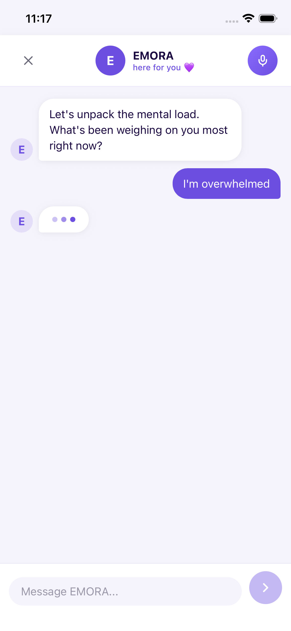 Chatting with EMORA